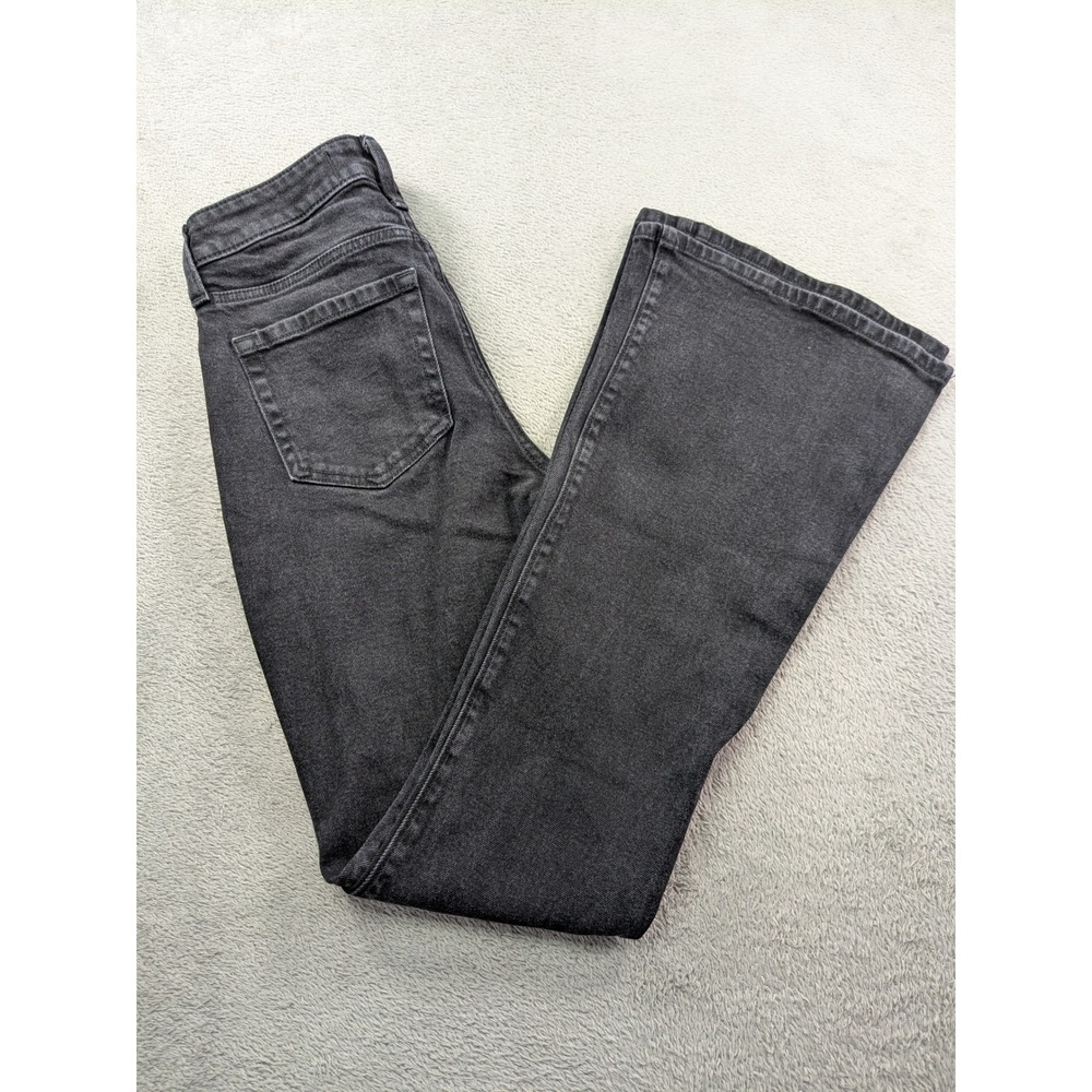 Hollister High-Rise Flare Jeans Washed Black Size 2L W26 Long Retro Denim